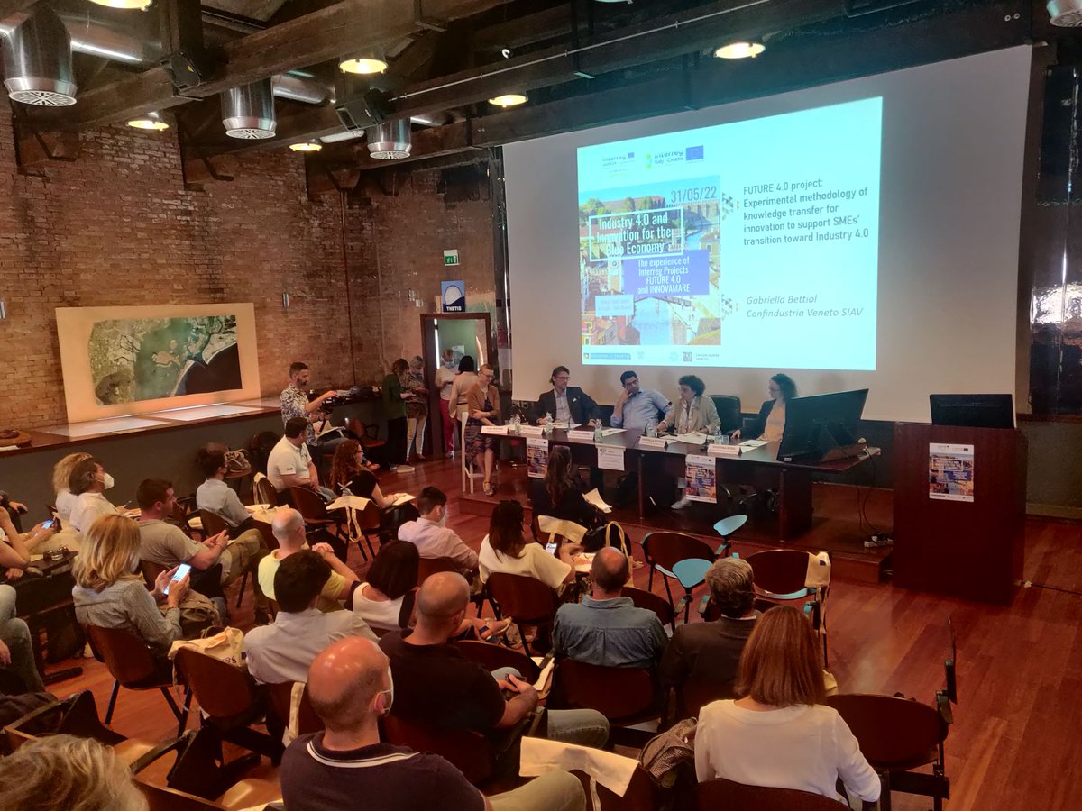 FUTURE_4_0's tweet photo. A wonderful moment of sharing between the @FUTURE_4_0 and @innovamare projects at the @SaloneVenezia, to talk together about Sustainable Blue Economy, industrial transition and innovation ecosystem for the development of the Adriatic regions. 
@INTERREGADRION @ItalyCroatia https://t.co/HOUebUIrbt