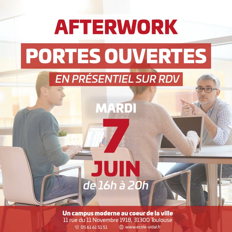 EcolesVidal's tweet photo. Nouveau format de JPO !

On vous attend le 7 juin au Campus Vidal pour vous accompagner dans votre projet professionnel 
-Échanges avec nos élèves et formateurs
-Présentation de nos formations et de nos offres d’alternance &amp; de stage
-Bar à conseil
➡️ https://t.co/8ea9vGItJG https://t.co/wGRiBrdEx4
