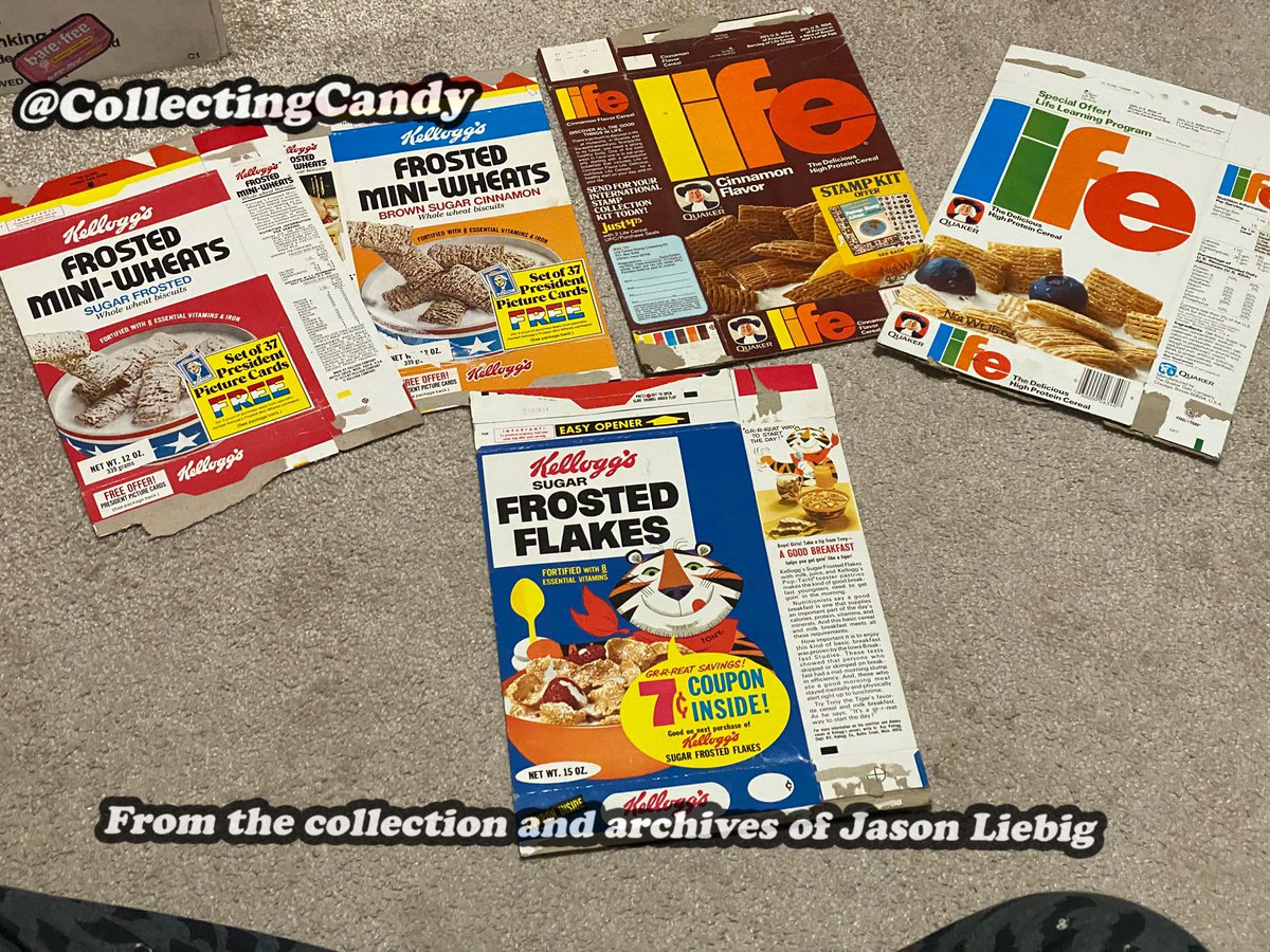 Just a random assortment of some of my 1970s cereal boxes!

@LifeCerealUS @frosted_flakes  #vintagecereal #cerealbox #vintagepackaging #1970s #70s #70snostalgia #foodnostalgia