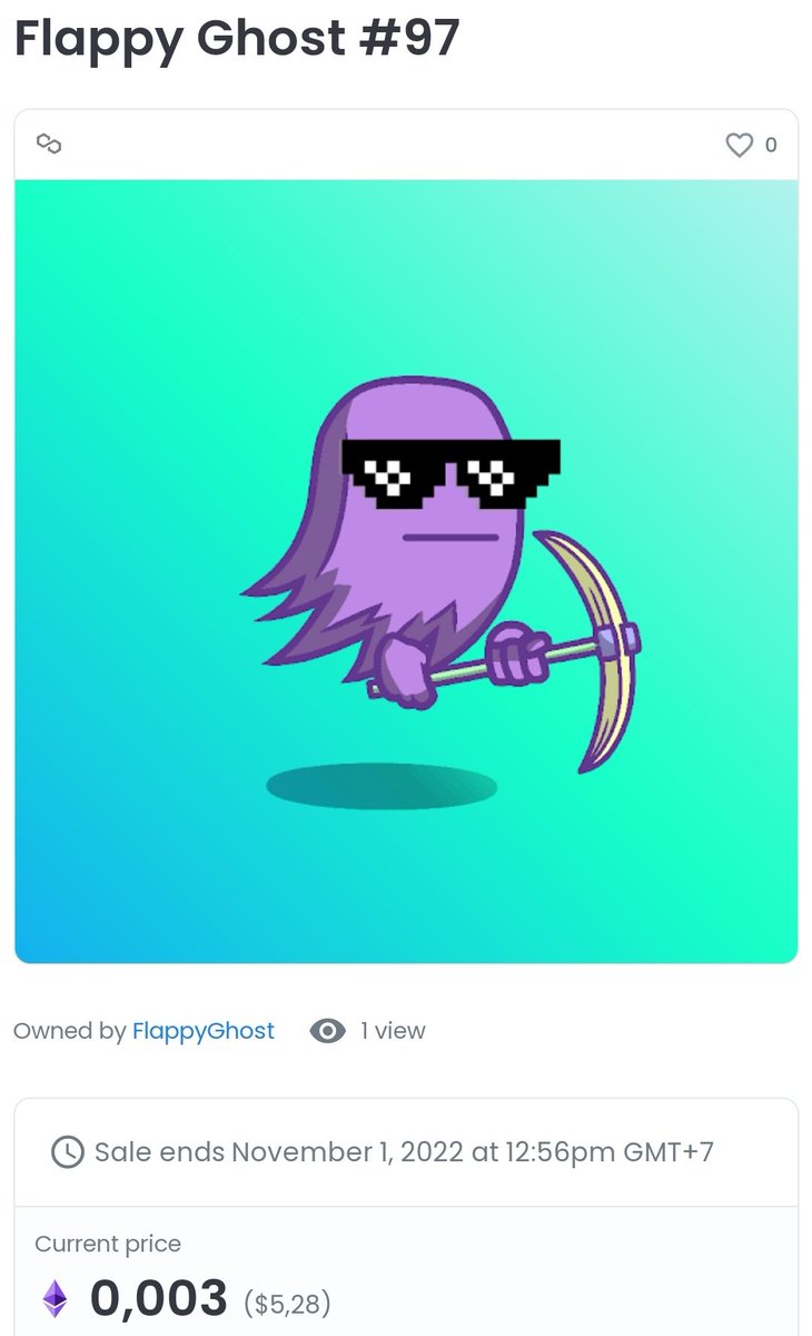 ghostyhood's tweet photo. @FlappyGhost_NFT #97 with legend glasses π»π
Gm NFT fam ,happy friday πππ
#NFT #NFTs #NFTcommunity #NFTcollectors #FlappyGhost https://t.co/ohoYNHQU59