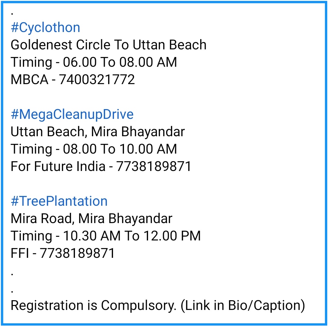 Occasion of #WorldEnvironmentDay
5th June 2022, Sunday. 

Join us..

#WorldEnvironmentDay #ForFutureIndia #ChildHelpFoundation #NagobaFoundation #MosesChinappaFoundation #KurlaVoice #MBCA #MajhiVasundhara #SwachhSurvekshan #Filaantro #ForFutureIndiaTeam  #BeachCleanupsIndia 1/2