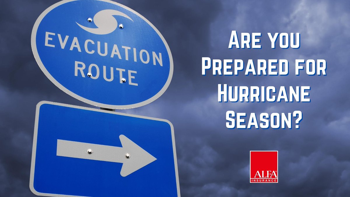 AlfaBritton's tweet photo. It's officially hurricane season! 🌀 It is important to develop your emergency plans now, before you are affected by a hurricane. Here are some ways to prepare: https://t.co/x20seM2fp4. #HurricaneSeason #HurricanePrep #BePrepared #AlfaCares https://t.co/cDXH7K9thV