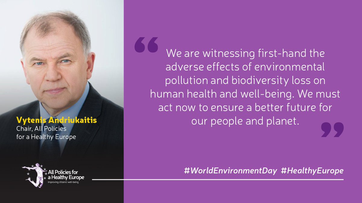 '78% of Europeans agree that environmental issues have a direct effect on their daily life and on their health,' writes our chair @V_Andriukaitis in his latest #WorldEnvironmentDay opinion piece. 📑linkedin.com/pulse/eu-canno… I #HealthyEurope