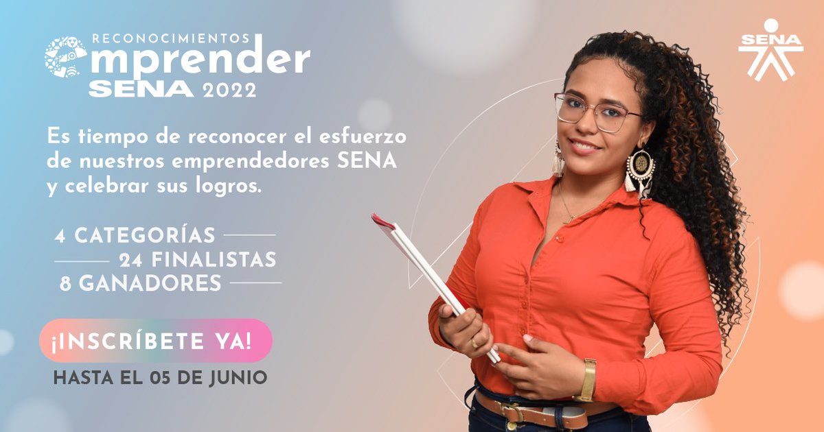 SENAQuindio's tweet photo. ¡Faltan pocos días!
🎉¡Reconocer la creatividad y talento de nuestros #EmprendedoresSENA nos hace felices! 🤩🏅
⏰🗓 Hasta el 5 de junio puedes postularte a los ‘Reconocimientos #EmprenderSENA 2022’
👉🏻 https://t.co/Vxwtof1BP0 https://t.co/GtyHRQNsOM
