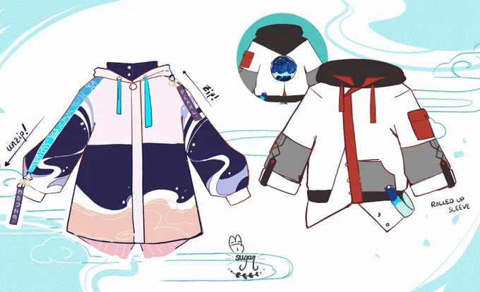[RT💞] 🐟🐋Streetwear designs for Kokomi and Childe!!🫧💙

✨Designs for the kickstarter I'm working on! #GenshinImpact #原神 