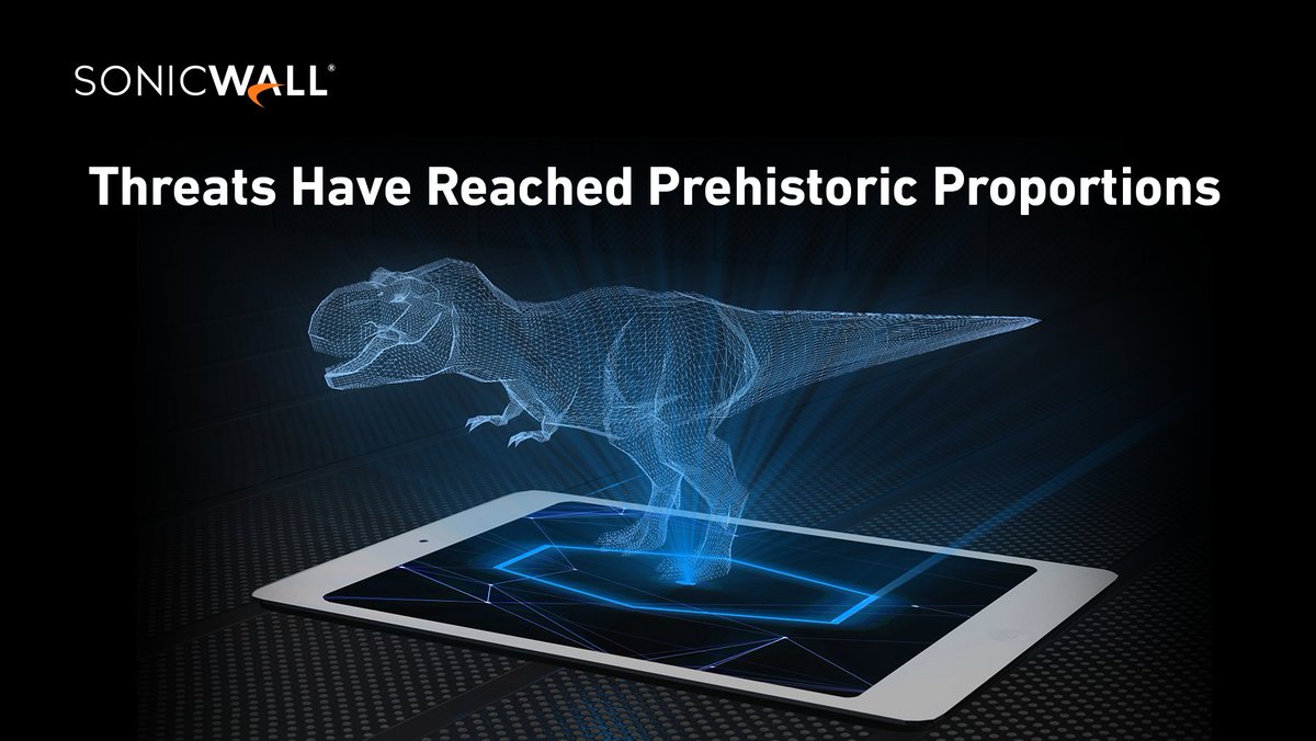 SonicWall's tweet photo. As #cyberattacks have become more dangerous and more numerous, what can you do to conquer threats of prehistoric proportions? Find out how implementing a layered #cybersecurity strategy protects your network from becoming extinct in this SonicWall #ebook: https://t.co/gtWlF5HPlr https://t.co/IZrsbc1Uv7