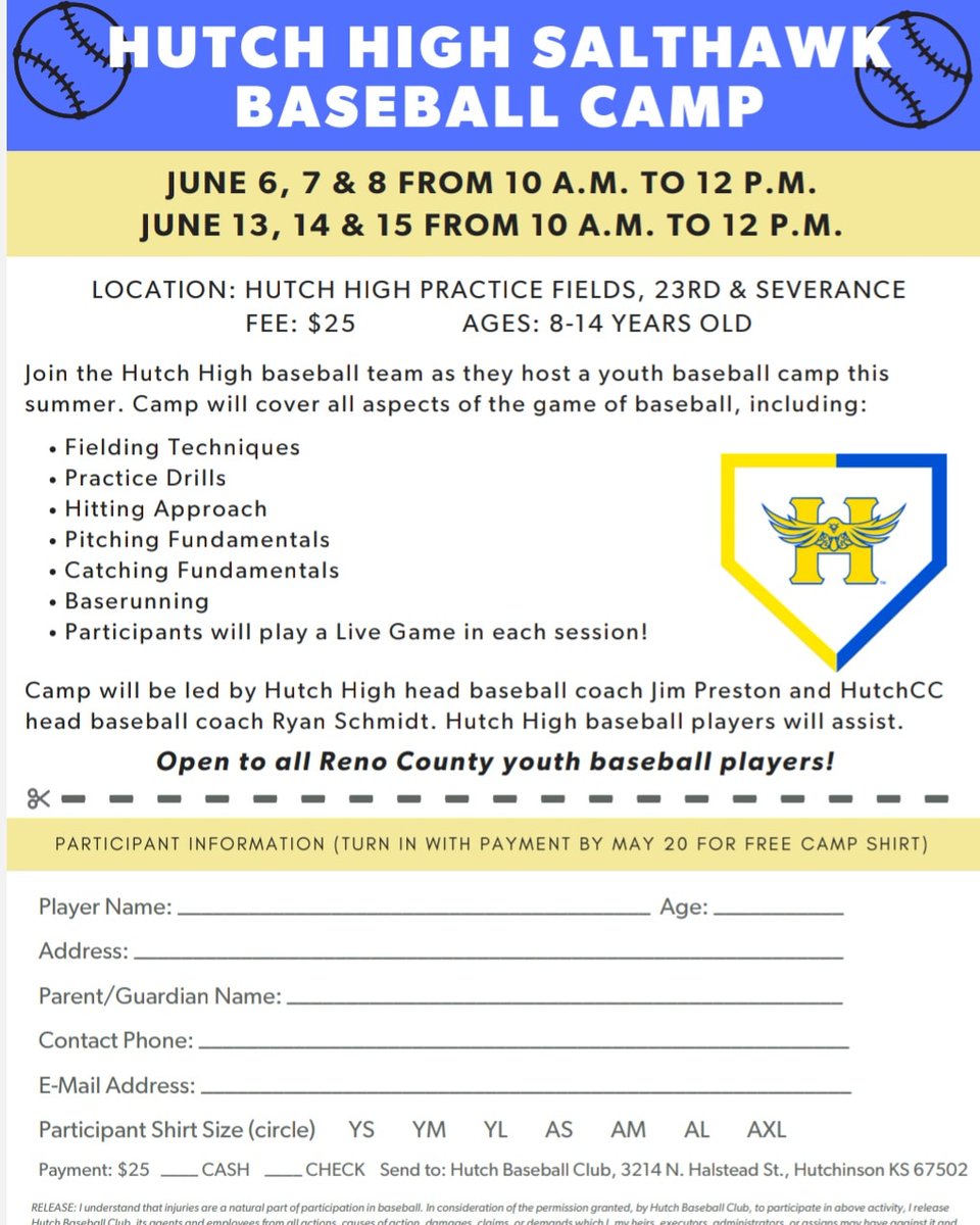 It's not too late to attend!
Walk-ins are welcomed!

#salthawkbaseball