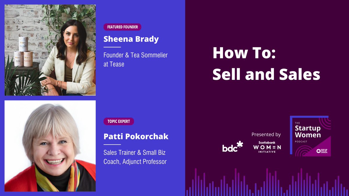 Startup Canada (@startup_canada) on Twitter photo Selling is a skill built on listening, emotional intelligence, and being of service to those who believe in what you do.
Hear from Sheena <a href="/sheenabradyy/">🙋🏻 sheena brady</a> and Patti @SmallBizSalesCo on the #StartupWomenPodcast at ow.ly/muHu50Jp4Hy+ <a href="/bdc_ca/">BDC</a> <a href="/scotiabank/">Scotiabank</a> Selling is a skill built on listening, emotional intelligence, and being of service to those who believe in what you do.
Hear from Sheena <a href="/sheenabradyy/">🙋🏻 sheena brady</a> and Patti @SmallBizSalesCo on the #StartupWomenPodcast at ow.ly/muHu50Jp4Hy+ <a href="/bdc_ca/">BDC</a> <a href="/scotiabank/">Scotiabank</a>