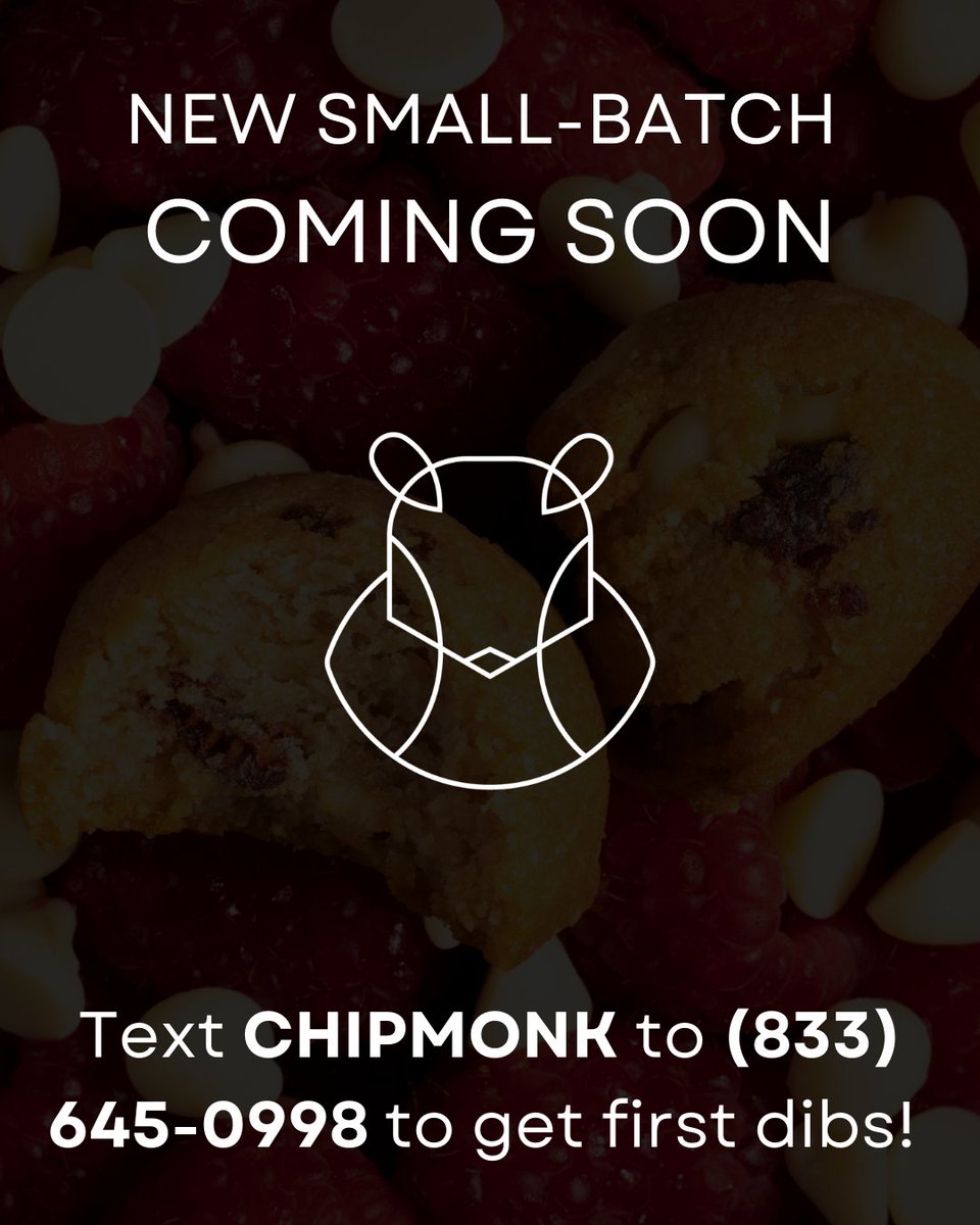 ChipMonkBaking's tweet photo. We've got a special batch of keto bites coming very soon 🤫 If you want first dibs AND access to a very special product sneak peak, be sure to join our VIP text line ASAP 🏃‍♂️

You can join by texting CHIPMONK to 833-645-0998 or follow the link below: 

https://t.co/2T9Iv7GKeZ https://t.co/V3r2ykmAAO