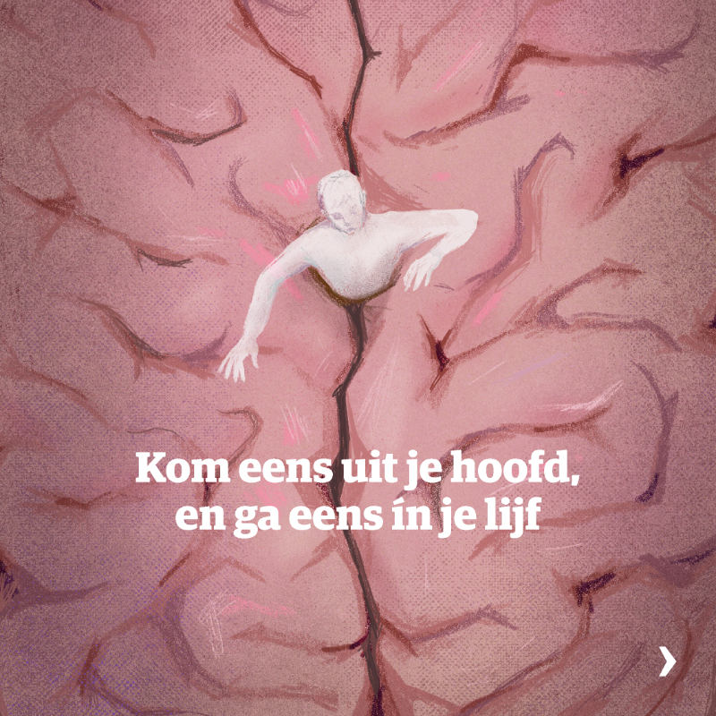 nrc's tweet photo. De moderne mens is vooral met zijn hoofd bezig, het lichaam dient om er goed uit te zien. Onterecht: we moeten weer leren naar ons lijf te luisteren en het serieus te nemen. Om stress te voelen en daar wat aan te doen bijvoorbeeld.