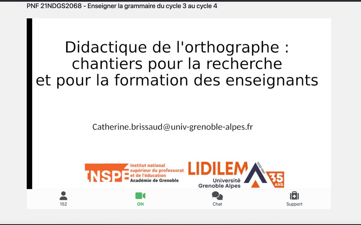 Lettres_edu_num's tweet photo. 🔷 #PNFGrammaire 2022 | Catherine Brissaud, professeure des universités, @UGrenobleAlpes : « Didactique de l’orthographe : chantiers pour la recherche et pour la formation des enseignants »

🧶 Fil à dérouler https://t.co/V09ziE8hI2