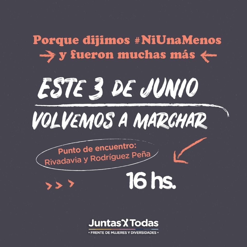 Tictac. El reloj no para y cada 27 horas lamentamos un femicidio en nuestro país. Seguimos en alerta y peregrinando esta lucha hasta que realmente logremos como sociedad el #NiUnaMenos.