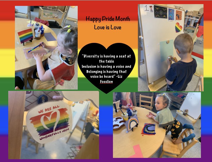 SaraBrigley's tweet photo. @NQspartans Pre-Primaries celebrating Pride Month with books, discussions and through play. Love is Love!  @MsShannonNQCSPP @ssrcepreprimary #NSPrePrimary https://t.co/GVgvpzVoiK