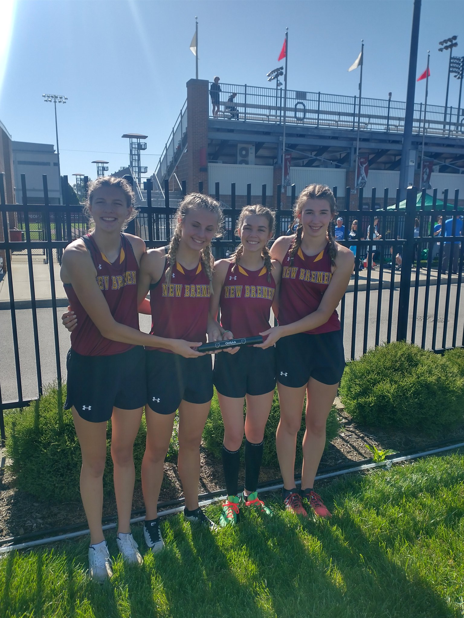 New Bremen Track Field Girls Finished 9th With A Season Best Of 9 58 Congratulations Caroline Whitlatch Mia Hirschfeld Molly Dues And Chloe Homan On A Great Finish To An