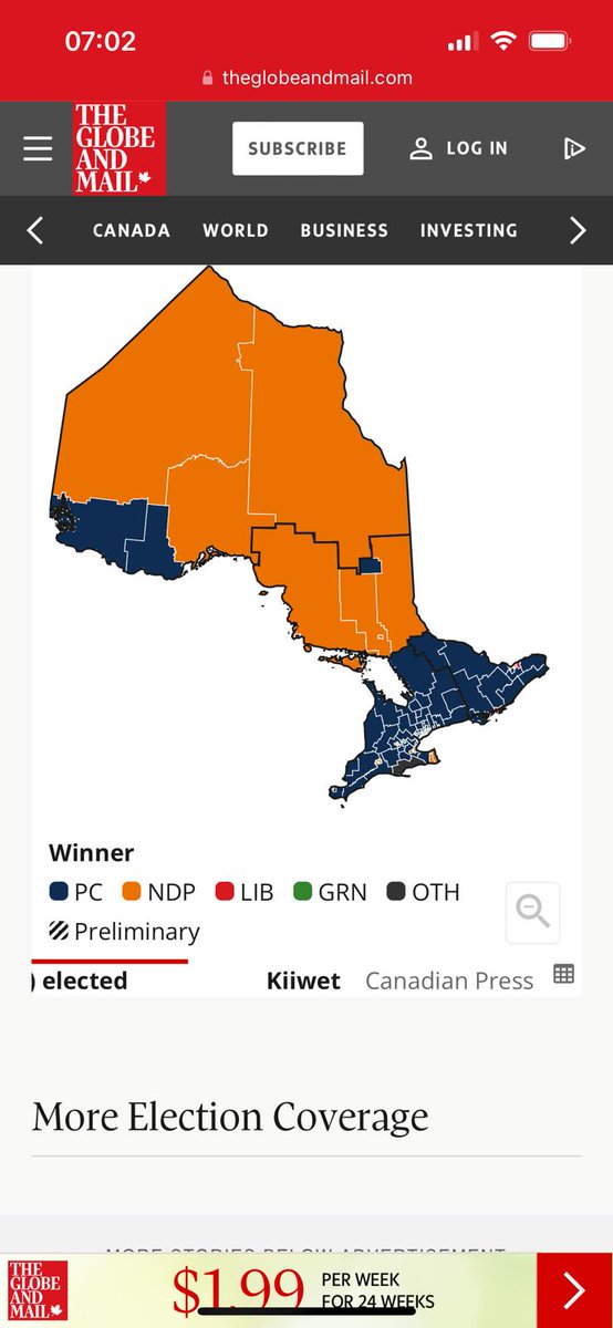 De verkiezingen in Ontario zitten er op. Dankzij het knappe werk van @ehwillems werkte alles weer feilloos. Op naar de verkiezing in Quebec in oktober! Bekijk de tool o.a. hier: theglobeandmail.com/politics/ontar…