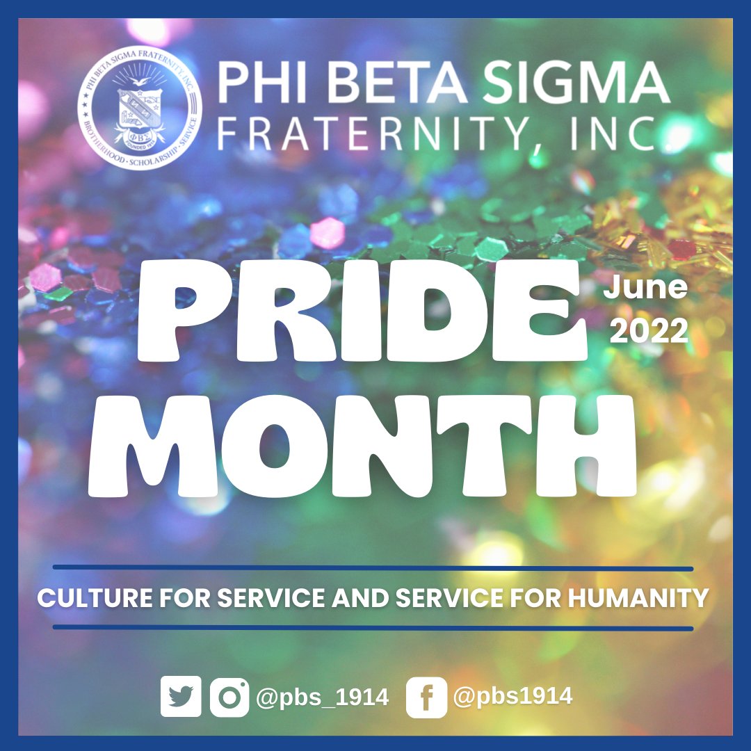 Phi Beta Sigma Fraternity, for a 108 years, have provided service to ALL humanity. We recognize the contributions of past, present, and future leaders who have worked to make the world a more inclusive place. 

#PrideMonth #pbs1914 #Sigma108