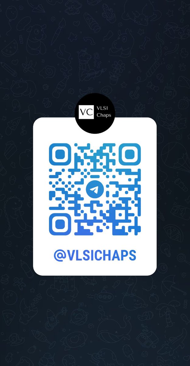 vlsichaps's tweet image. Scan the QR for joining our main platform, telegram VLSIChaps group. #vlsi #Telegram #vlsichaps #semiconductors #chipdesign #chipmunk #electronics #electronicdesign #ece #CSE