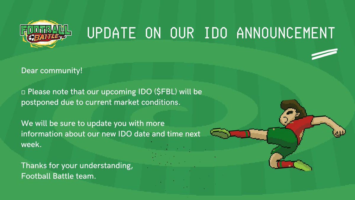 Dear community, here's our latest update on the upcoming IDO.

Thank you for your understanding. We'll be back soon. 🙏