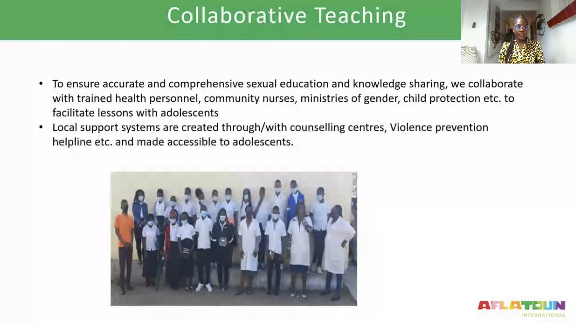 GirlsHealthEd's tweet photo. Philomena Darku of @Aflatoun talking about elements of effective #CSE delivery, including contextualization, #collaborative teaching, and #handsonlearning. #CSE4genderequality #TogetherForCSE @UNFPA @UNESCO https://t.co/mJPhysP5Fr