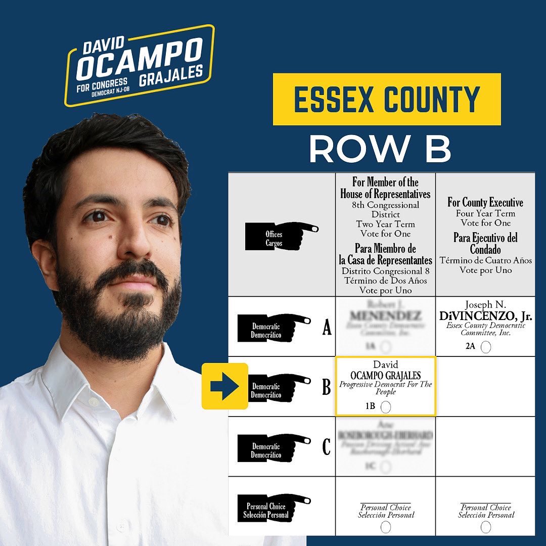 itsDavidOcampo's tweet image. New Jersey needs change, not political dynasties. Our ballots are designed to be confusing so carefully look for David Ocampo Grajales!

🗳Hudson County: Column C
🗳Union County: Column C
🗳Essex County: Line B

#NJ08 #EarlyVoting