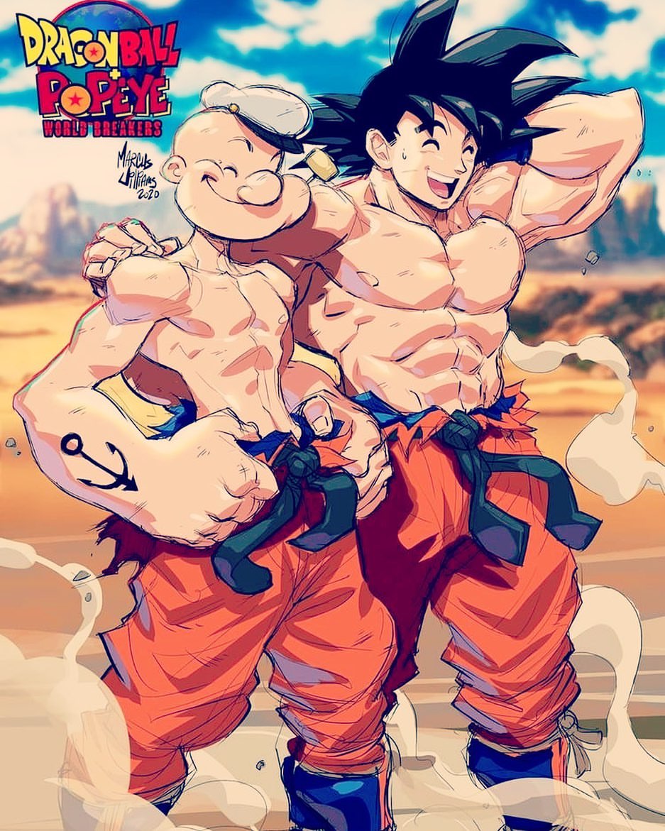 I yam always amazed by the work me fans create - n' sometimes like now I yam justsk blown away!! Ye power is over 9000 fer sure! Arf! Arf! Arf! 💪🏻 

🎨: @Marcusthevisual 

#popeye #popeyefanart #fanfiction #dragonball