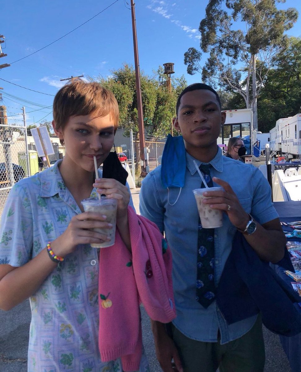 My favorite bts pic is this one of Elijah and me at crafty with our coffees 😭 #PSPopQuiz