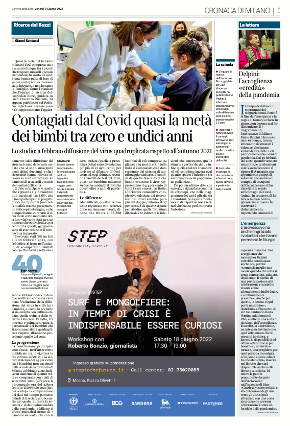 In arrivo nuovo storytelling Italiani di Frontiera "Surf e Mongolfiere: in tempi di crisi indispensabile essere Curiosi" per progetto steptothefuture.it con 
<a href="/FASTWEB/">FASTWEB</a>  annunciato oggi su <a href="/Corriere/">Corriere della Sera</a> Milano. Evento sabato 18 giugno 17.30 Fastweb di piazza Olivetti 1.