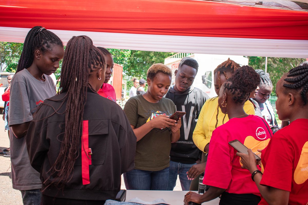 AbsaKenya's tweet photo. Pictures indeed tell a better story 🔥.As we kicked off the DOPE campus tour with @solgeneration_ we had an opportunity to empower students on the #AbsaReadyToWork programme which is aimed at  preparing them for the job market. #DOPExAbsaRtW Register now! https://t.co/Eb6fyVJ9Wr https://t.co/BTTsVSZKXq