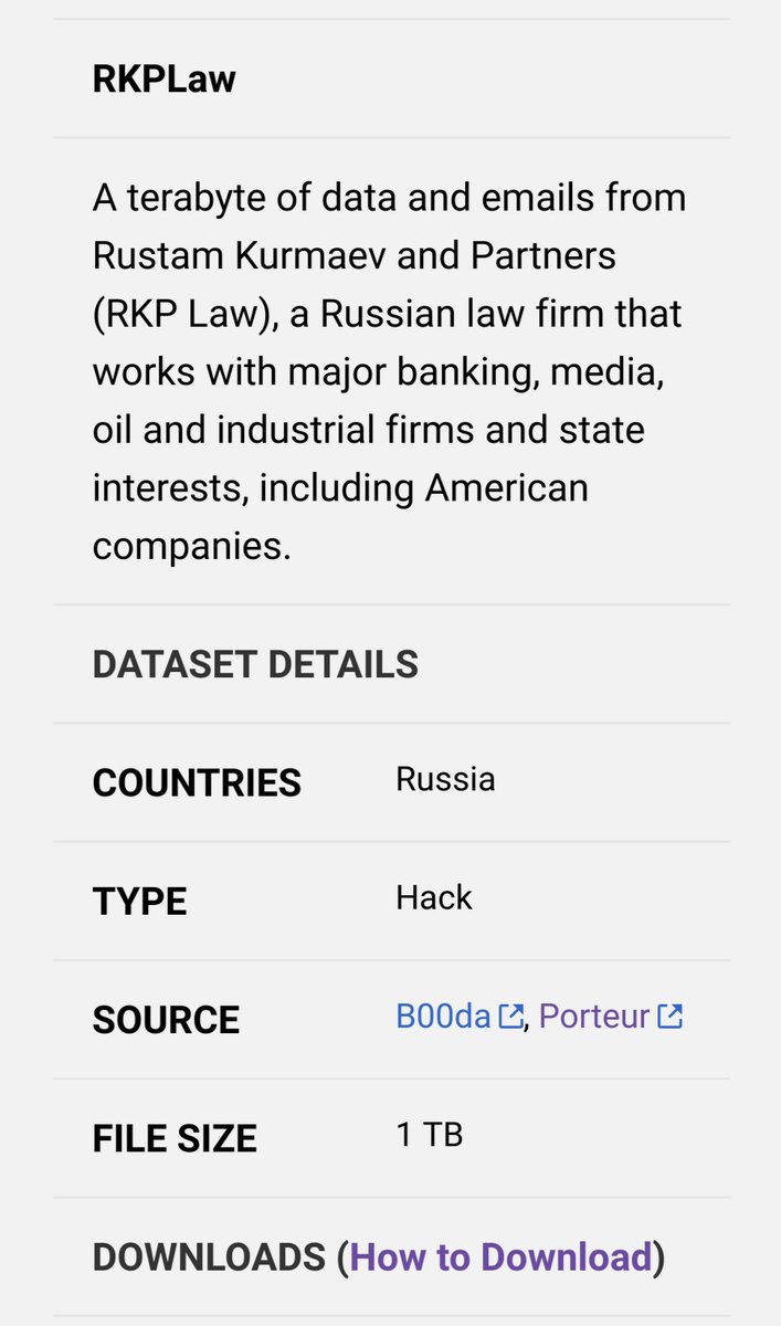 cyber_etc's tweet photo. Russia 🇷🇺 : #Anonymous leaked 1 TB of data and emails from Rustam Kurmaev and Partners (#RKP Law), a Russian law firm that works with major Russian and foreign companies.

#DDoSecrets #DataBreach #DataLeak #OpRussia #Russia #Ukraine @B00daMooda @DepaixPorteur
Via @NatSecGeek https://t.co/OI2H84mWjo