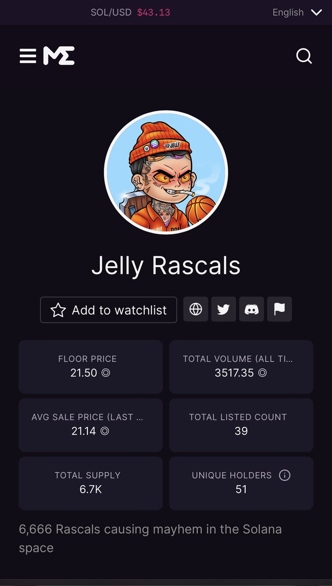 JellyCoNFT's tweet photo. 39 listed, almost everything staked.

We are gonna make it! 

Buy a Rascal now &amp; get a free Rascal at the end of the month. It’s that easy.

https://t.co/QwIlhGuDdU https://t.co/b3IDyIw8cc
