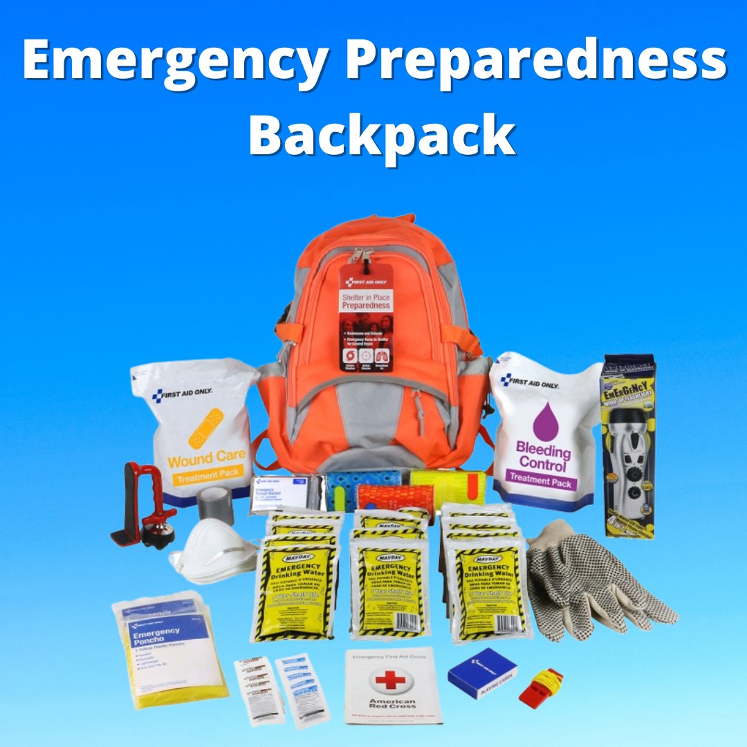 The Complete Shelter in Place Emergency Preparedness Backpack prepares your business, office or school classroom for almost any pending disaster or emergency. To aid a group of persons during an earthquake, tornado, power outage or gunman in the vicinity. bit.ly/3N7DvFB