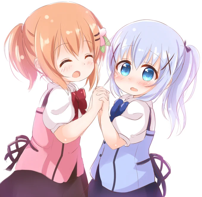 「チノちゃんおそろいだね!」
「なんなんですか、もう...」
#ごちうさ版深夜のお絵描き60分一本勝負 