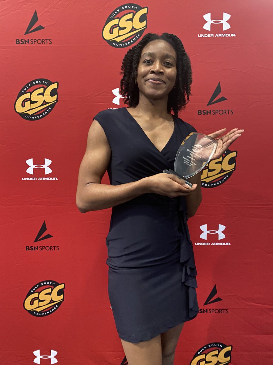 Last night Kwajelin Farrar was honored by the GSC at the Commissioner’s Top 10 banquet. This award goes to student athletes who best represent the conference on the floor, in the classroom and in their communities. Congrats, K 👏