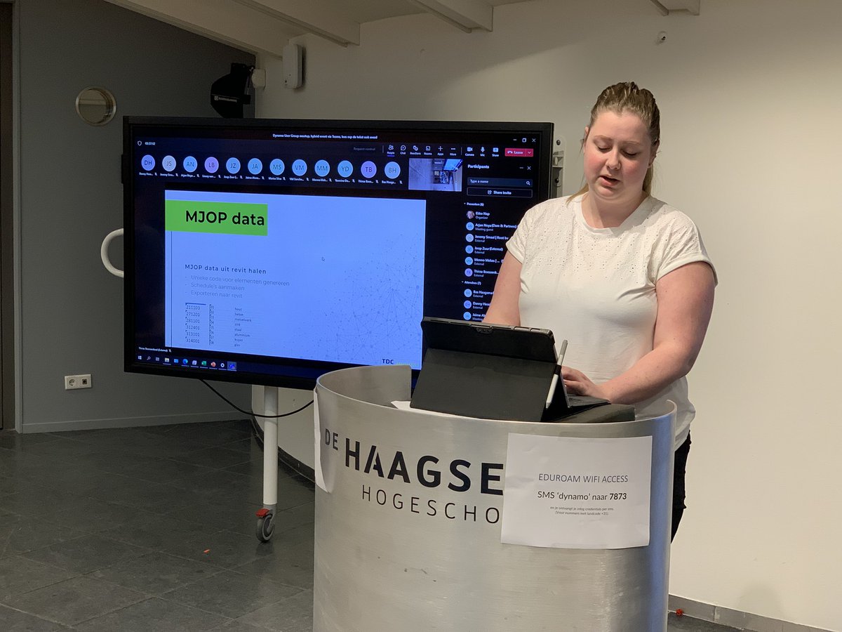 Thirza Boessenkool van de TDC Groep laat zien zij met behulp van <a href="/DynamoBIM/">Dynamo</a> een #MJOP in #Revit toevoegt