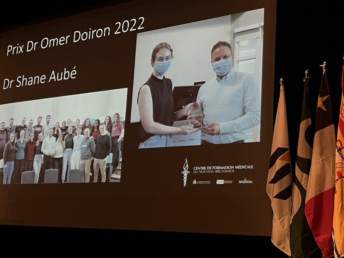 Le prix Dr Omer Doiron à été remis au Dr Shane Aubé !  Félicitations ! <a href="/Gov_NB/">Government of NB</a> <a href="/campus_moncton/">UMoncton - Moncton</a> <a href="/VitaliteNB/">Réseau de santé Vitalité</a> <a href="/USherbrooke/">Université de Sherbrooke</a>