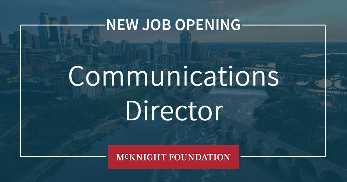 Join our team as Communications Director to leverage the power of strategic communications to advance our mission, identity, and influence in service of people and the planet. Apply by July 15. Learn more: mcknight.org/careers/job/Mi… #comms4good #hiring #nowhiring