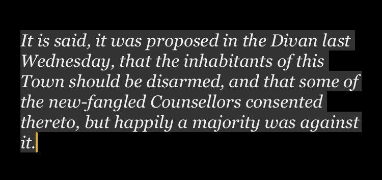 It would be 4 years before the first physical attempt to disarm the Colonists would be tried and would fail, per the Massachusetts Spy, Sept. 8, 1774