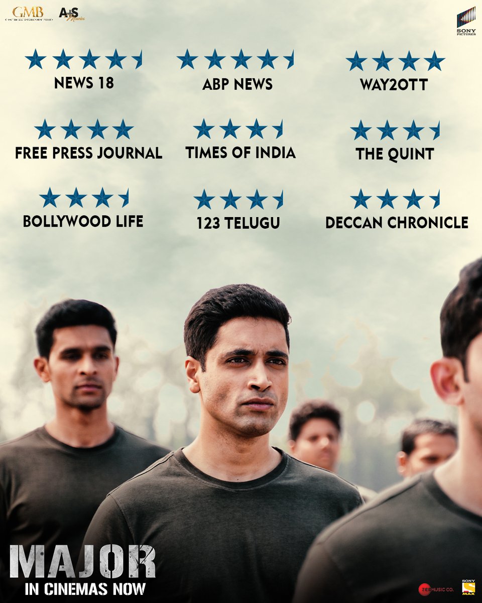 They watched it. They experienced it. They loved it. 

Know what it is to be a soldier, #Major now in cinemas.
Available in Hindi, Telugu and Malayalam.

Book tickets here 👇
linkpage.bio/major

#MajorTheFilm #MajorInCinemasNow #JaanDoongaDeshNahi