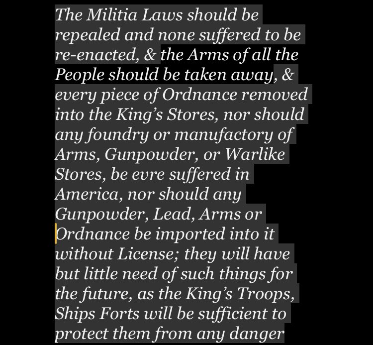 In 1777, British General William Knox, under British Secretary of State, circulated a proposal entitled “What is it to be Done with America?” Along with the unlimited power to tax and an official Church, what else did he propose? You guessed it. YET AGAIN. Gun confiscation.