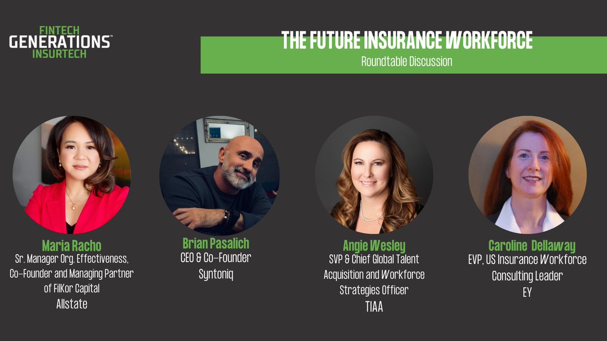 Fintech + Insurtech Generations is excited to announce the session “The Future Insurance Workforce” taking place June 15th, 2022! Don’t miss out and buy your tickets today!  👉 bit.ly/3JLsrvo

#fintech #insurtech #clt #conference #innovation #charlottenc