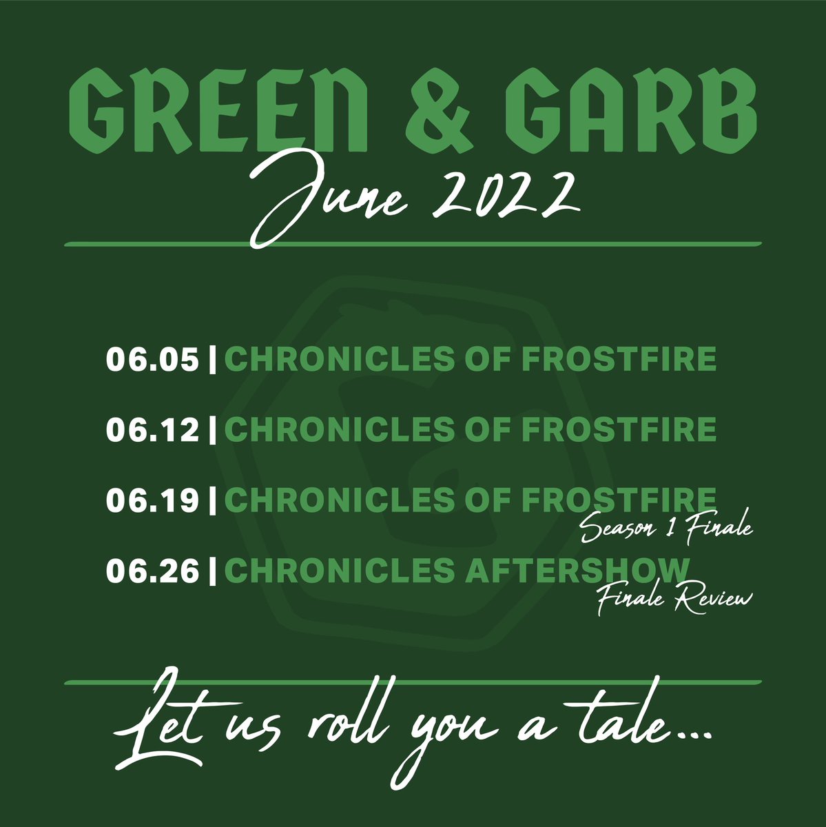 Here is our main release schedule for the month of June! Chronicles of Frostfire is wrapping up their first season, so look forward to a talkback with the crew at the end of this month as they discuss the episodes and what they might expect for season 2… 😏
#dnd #TTRPGs #5e