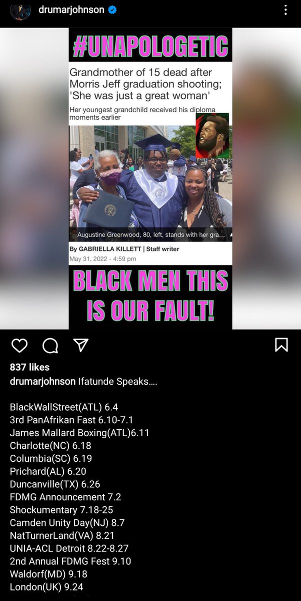 Image your grandmother died in a horrific traumatic way and some scum uses the article cover as click-bait to announce speaking events he wants people to attend. This is only okay with Umar Johnson fans. They don't even question it.