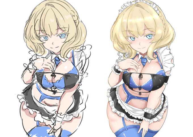 ラフとの比較も置いときます

ラフの雰囲気がまだ拾いきれてないんだよなぁ
単純なアニメ塗りももうちょっと出来るようになりたいな 