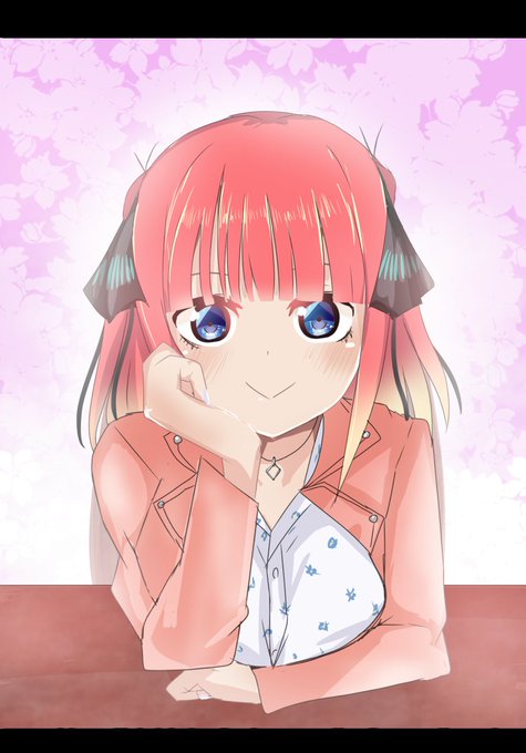 ダンベルマンさんがTwitterに投稿した中野二乃(五等分の花嫁)のイラスト。