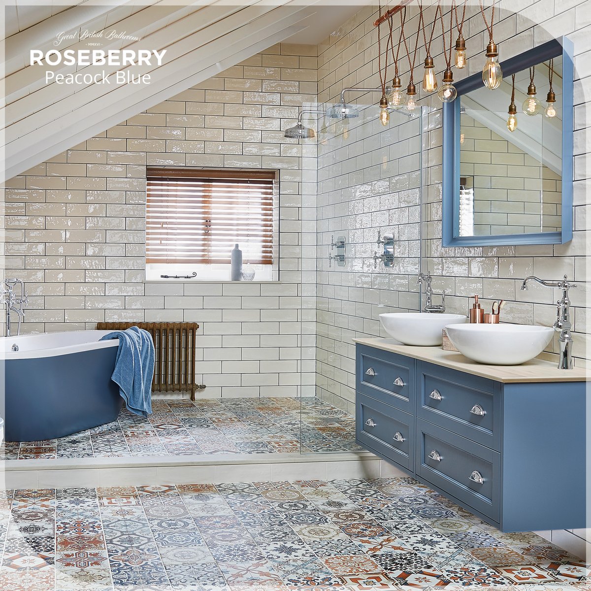 UtopiaBathrooms's tweet photo. Looking for a bolder shade of blue? The powerful hue of Peacock Blue adds a concentrated burst of colour to our Roseberry modular furniture. https://t.co/6SQTYfzxu4
