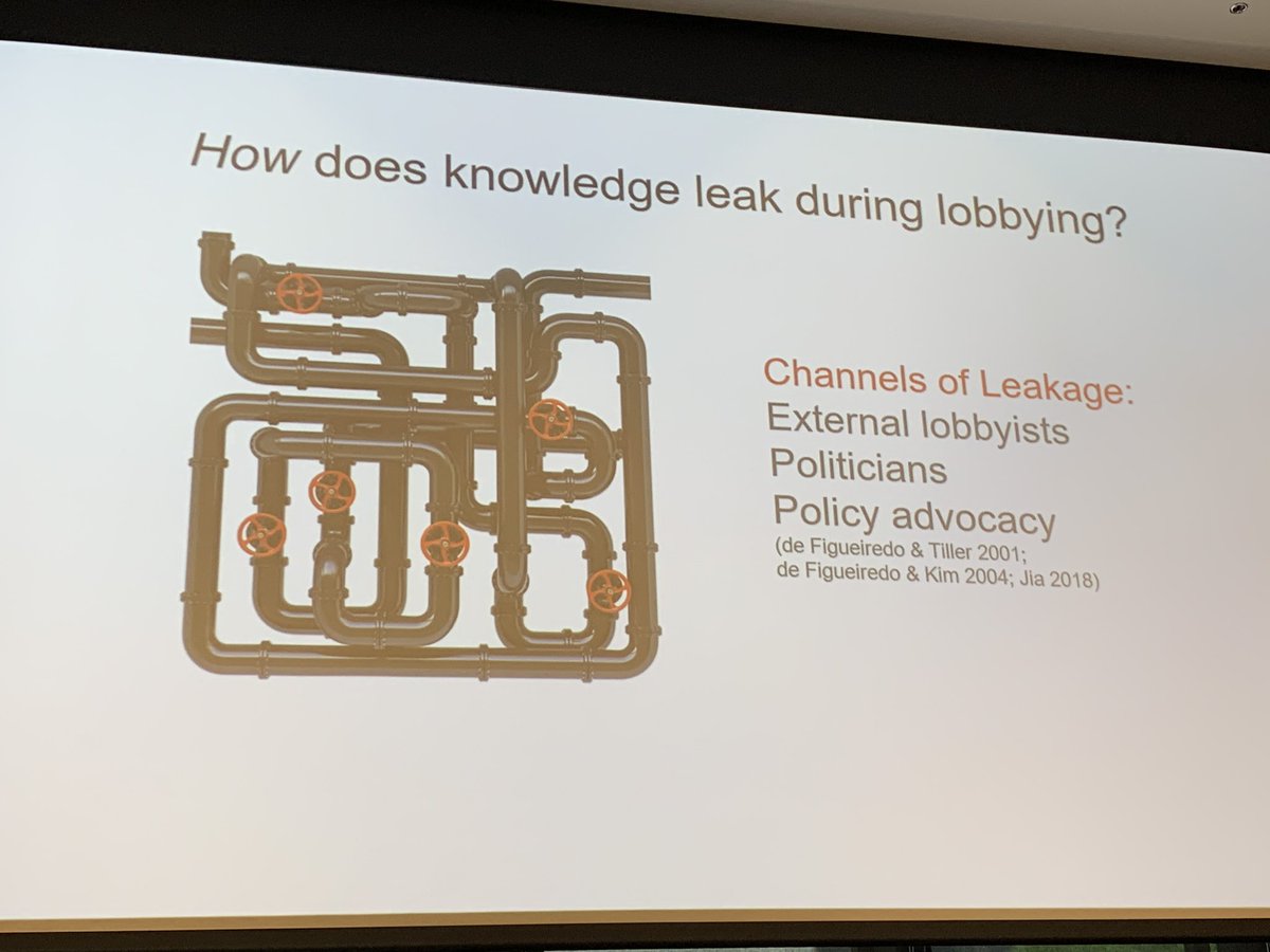 Michael Park talks up how lobbying can lead to leaking valuable knowledge to competitors. He has new method for measuring knowledge leakage by focusing on the post-application and pre-grant stage of patents and tracking how much the patents of competitors are similar #ccc2022