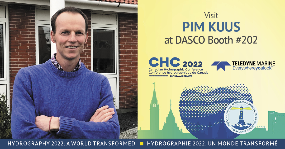 TeledyneMarine's tweet photo. Pim Kuus, Teledyne's very own Senior Hydrogapher is at #CHC2022 next week! Visit Pim at DASCO booth 202 and learn about the latest multibeam sonars for hydrographic surveys! 
https://t.co/Js3uSDTcdH 
@canhydrographic 
@DASCOEquipment

#hydrography #conference https://t.co/TF8tQXJAxI