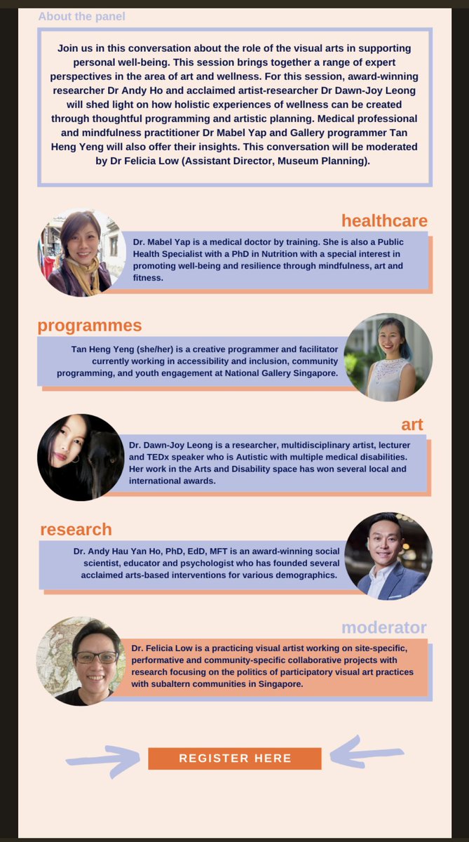 Jacq_GLIM060's tweet photo. Art and Wellness Discussion at National Gallery Singapore, on Sat, 4 Jun 2022,4pm. 
@ArtsAgeingNTU, #ArtHealthWellbeing
#artwellness

https://t.co/TMHaUuJ4yN https://t.co/BMXNoAmgSo