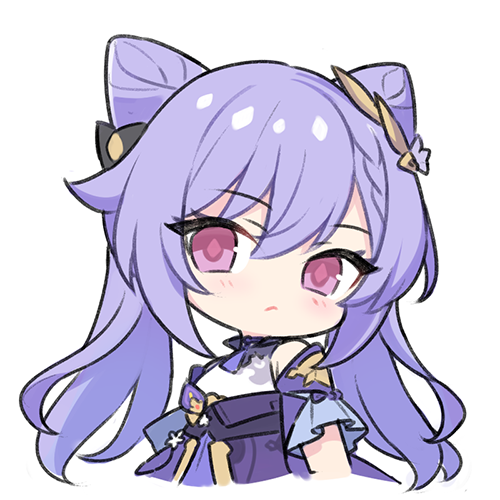 keqing (genshin impact) 1girl solo purple hair hair bun white background simple background chibi  illustration images