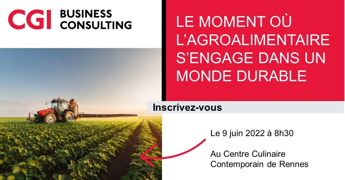 CGI_Consulting's tweet image. #LeMomentOù l&apos;#agroalimentaire s&apos;engage dans un monde durable à Rennes le 09 juin !

Au programme :
👉Table ronde Souveraineté énergétique
👉Table ronde Expérience consommateur
 👉Echanges avec @ademe &amp;amp; le #CEATech

bit.ly/3LxnGXi 

 #TransfoDigitale #IndustrieduFutur